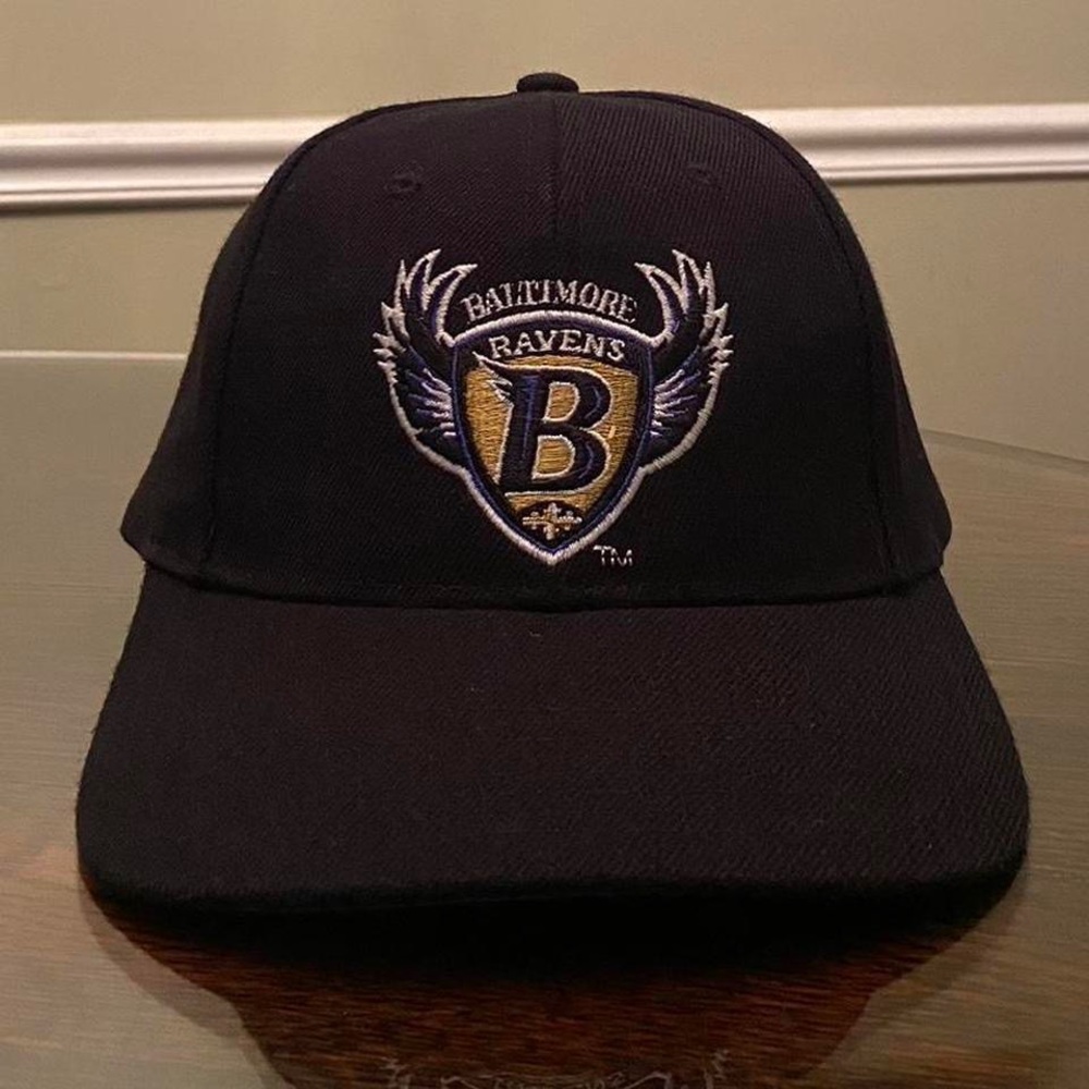 VTG 1996 Baltimore Ravens Spellout Eastport NFL Adjustable Snapback Cap Hat OSFA